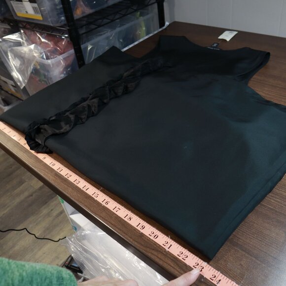 Banana Republic Silk Dress Womens XL Black Party Holiday Night Out Feminine LBD - Picture 9 of 13